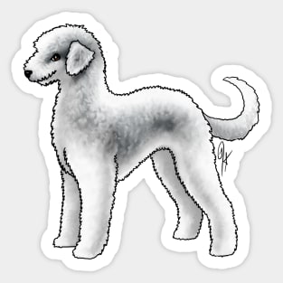 Dog - Bedlington Terrier - Unclipped Blue and White Sticker